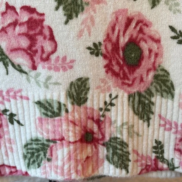 CeCe White and Pink Floral Button-Front Cardigan - Picture 7 of 7